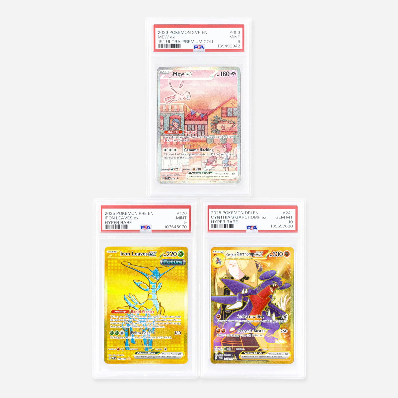 Three 2023-2025 ex PSA Trading Card Group: Three 2023-2025 ex PSA Trading Card Group USA, 2023, 2025 2023 Pokemon SVP EN Black Star Promos 053 Mew ex 151 Ultra Premium Collection Trading Card PSA 9 PSA#: 139490942