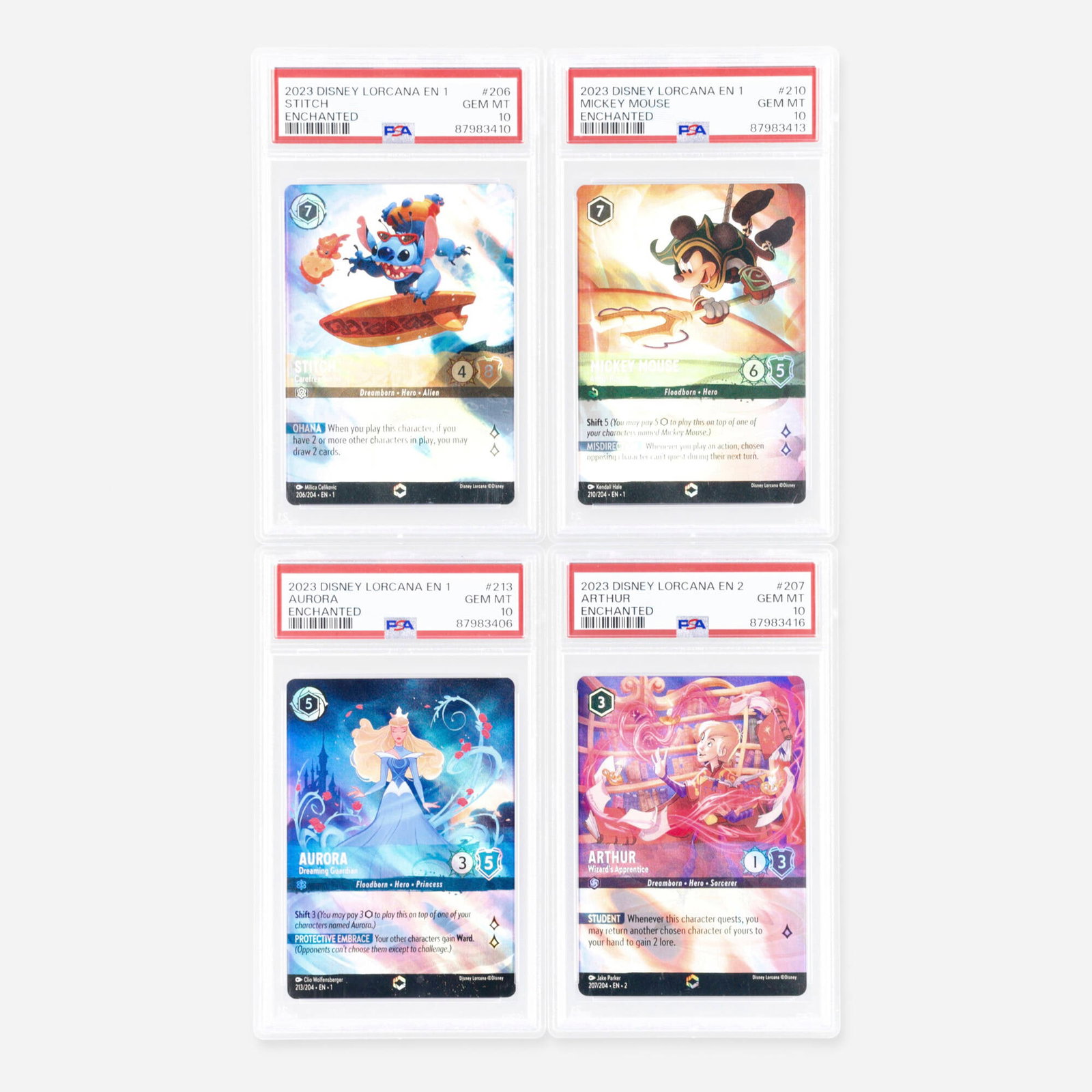 Four 2023 Disney Lorcana EN 1 The First Chapter and EN 2 Rise of the Bloodborn Enchante (1 of 2)