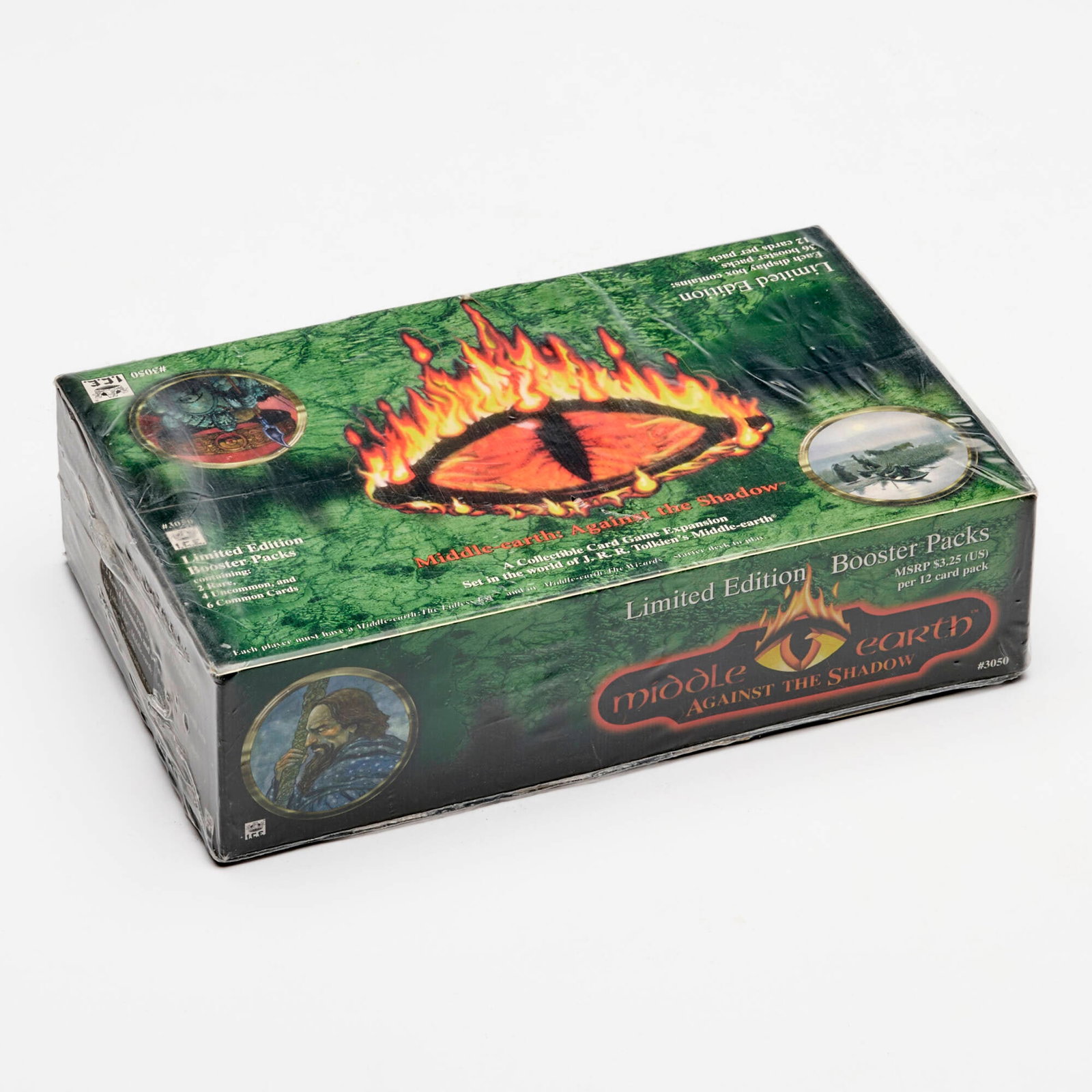 1997 Middle-earth: Against the Shadow Limited Edition Booster Packs Display Box Factory Sealed: 1997 Middle-earth: Against the Shadow Limited Edition Booster Packs Display Box Factory Sealed USA, 1997 Contains 36 packs, with 12 cards each. Factory sealed. Corners with slight wear. Top of perfora