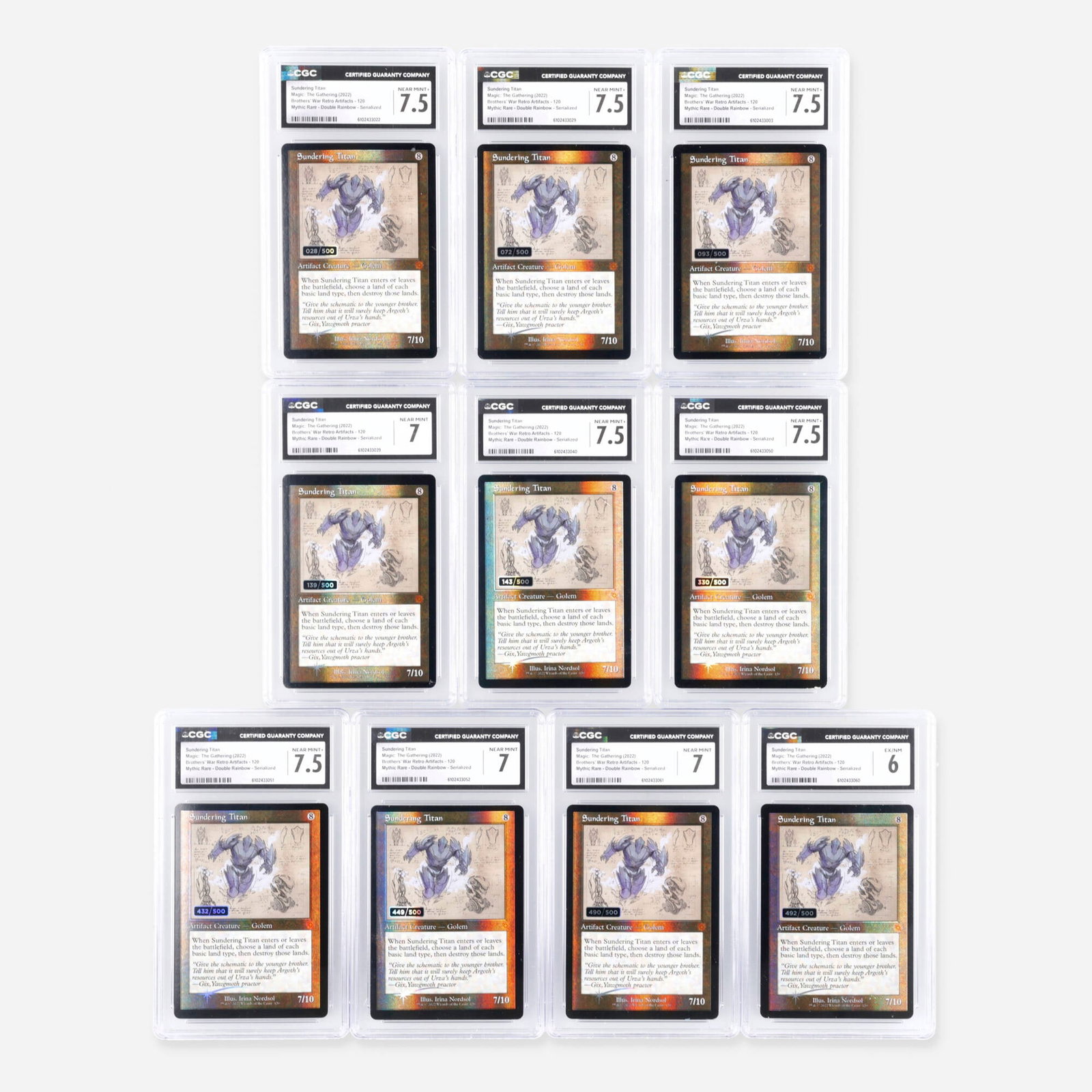 Magic: The Gathering Brothers' War Retro Artifacts Sundering Titan Mythic Rare Double Rainbow (1 of 2)