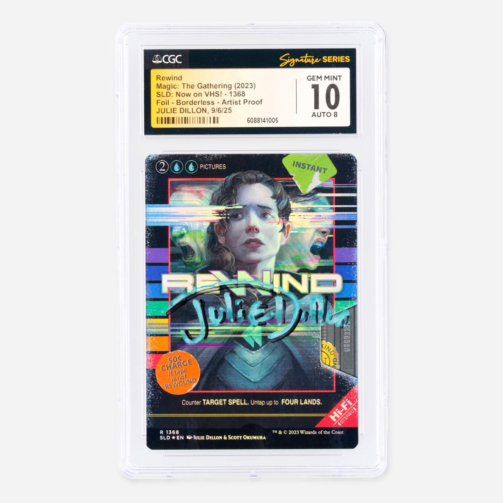 Magic: The Gathering Secret Lair Drops SLD: Now on VHS! 1368 Rewind Foil Borderless Artist Proof (1 of 2)