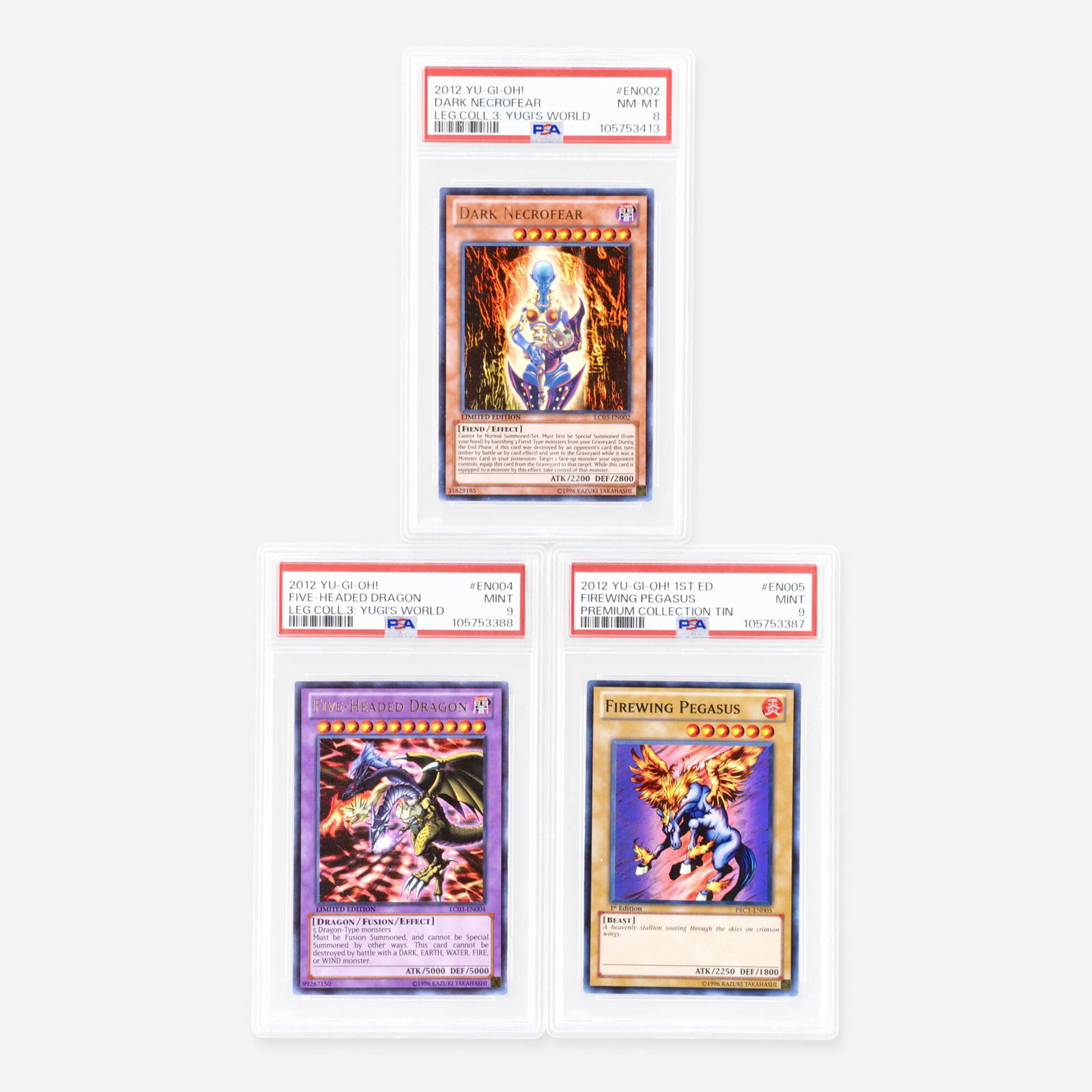 Three 2012 Yu-Gi-Oh! PSA Trading Card Group (1 of 2)
