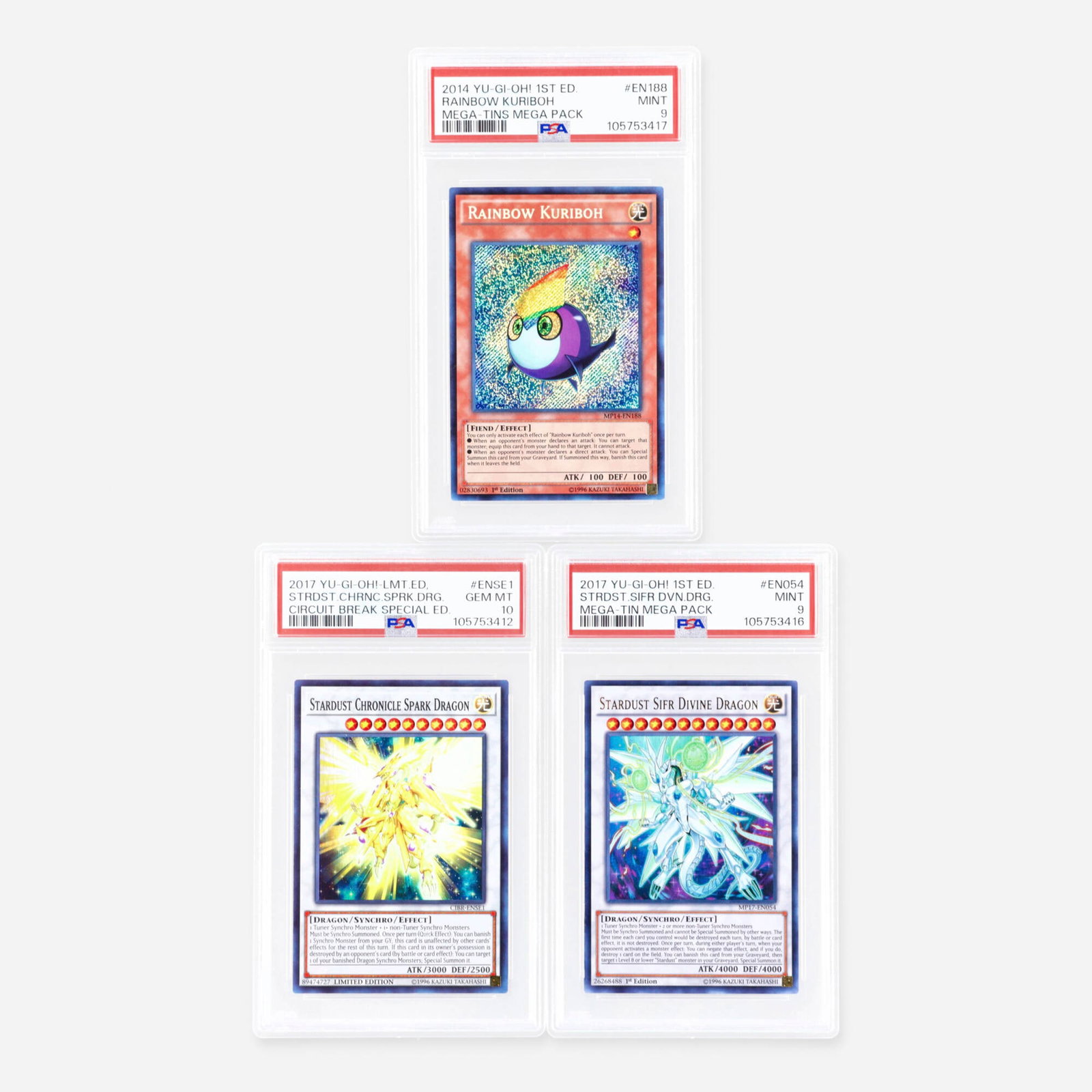 Three 2014-17 Yu-Gi-Oh! PSA Trading Card Group (1 of 2)