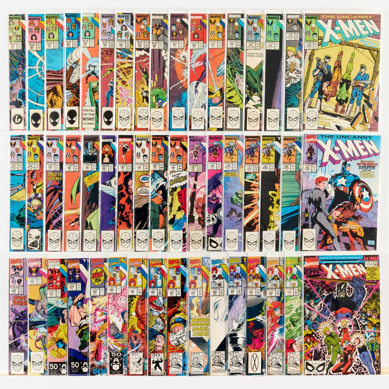 50 Marvel Comics Uncanny X-Men #220-#293 Group (1 of 1)