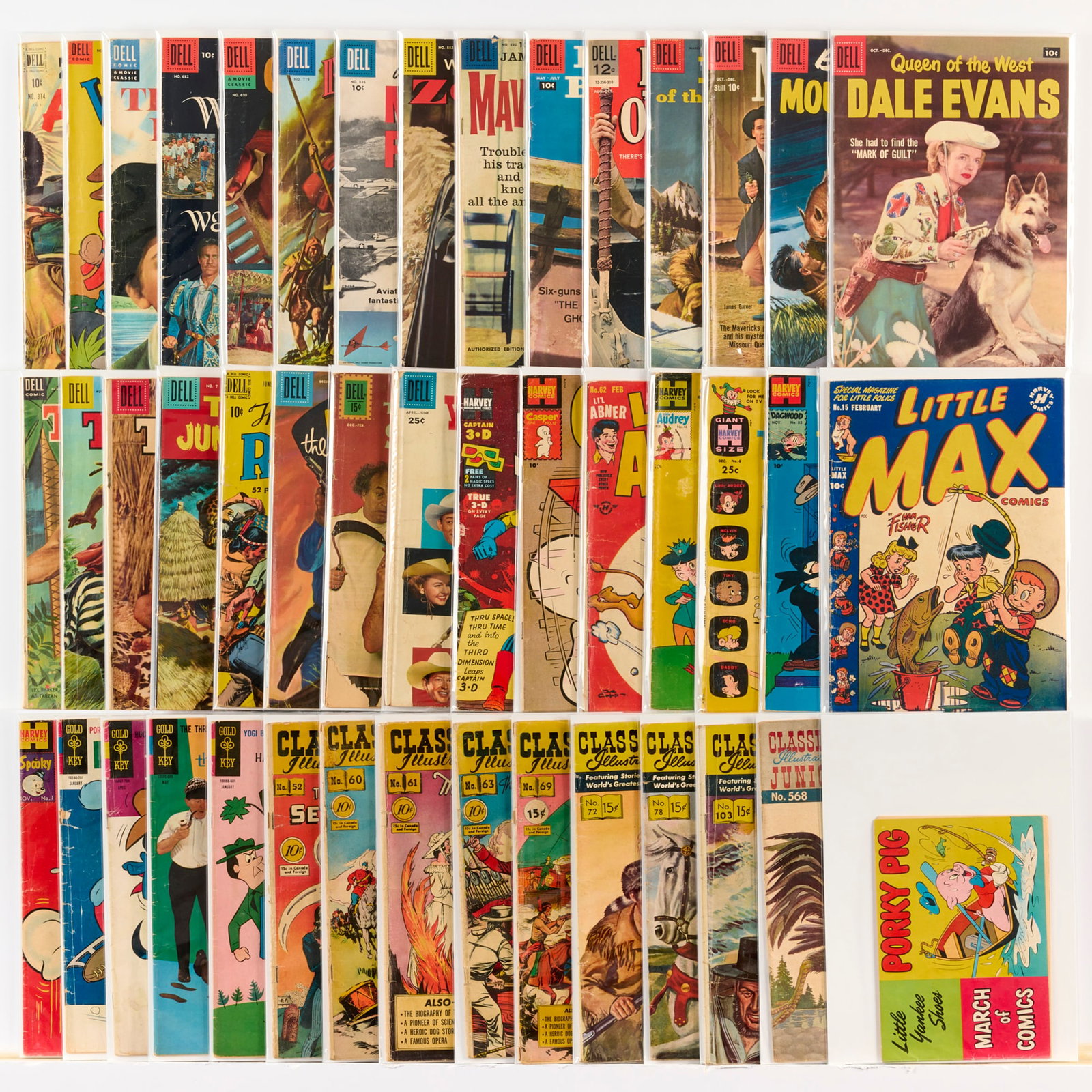 45 Mixed Publisher Mixed Title Group: 45 Mixed Publisher Mixed Title Group USA, 20th Century Group includes: Dell Publishing Buffalo Bill Jr. #8 (4.0-6.0); Ensign O'Toole #1 (3.0-4.0); Four Color #314, #503, #624, #682, #690, #719,