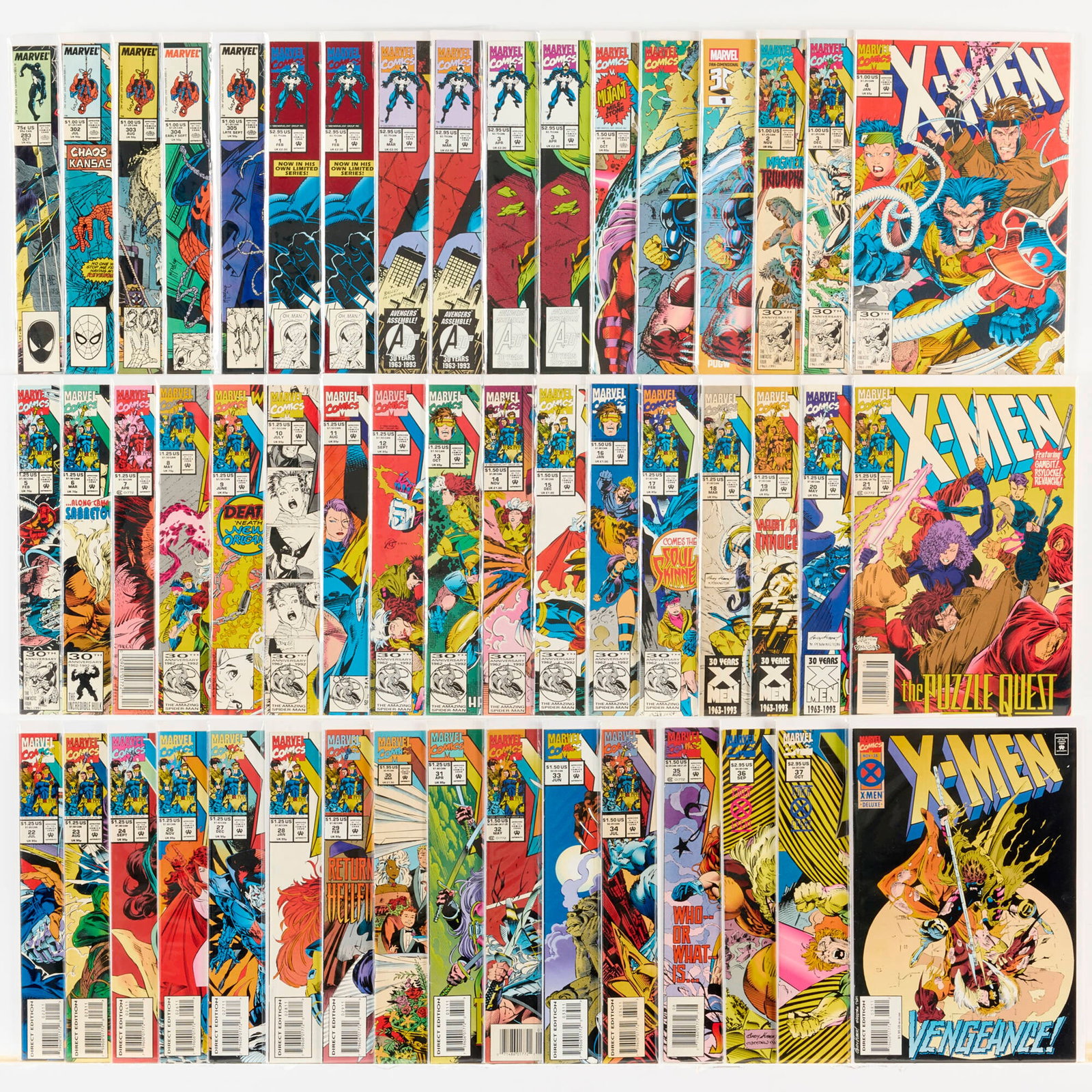 50 Marvel Comics Mixed Title Group: 50 Marvel Comics Mixed Title Group USA, 20th Century Group includes: Marvel Comics Amazing Spider-Man #293, #302-#305 (Grades range 6.0-8.0); Venom: Lethal Protector #1 (x2), #2 (x2), #3 (x3); X-Men