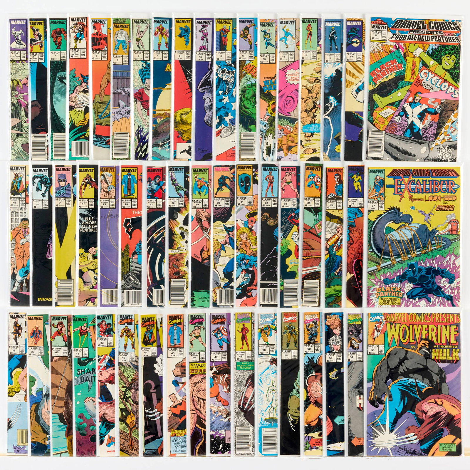 104 Marvel Comics Marvel Comics Presents #1-#128 Group: 104 Marvel Comics Marvel Comics Presents #1-#128 Group USA, 20th Century Group includes: Marvel Comics Marvel Comics Presents #1-#21, #23, #25-#47, #49-#56, #66-#70, #73, #74, #76-#101, #104, #105,