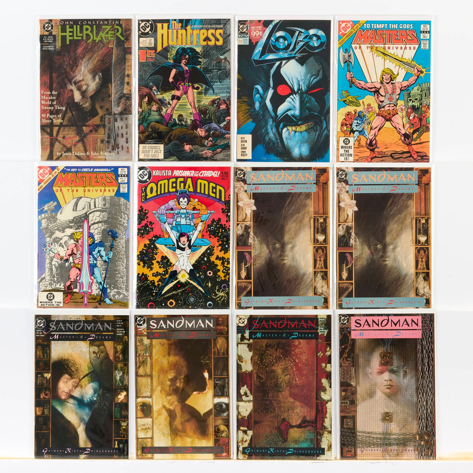 17 DC Comics Mixed Title Group: 17 DC Comics Mixed Title Group USA, 20th Century Group includes: DC Comics Hellblazer #1 (6.0-8.0), Huntress #1; Lobo #1 (Grades range 5.0-7.0); Masters of the Universe #1-2 (Grades range 6.0-8.0);