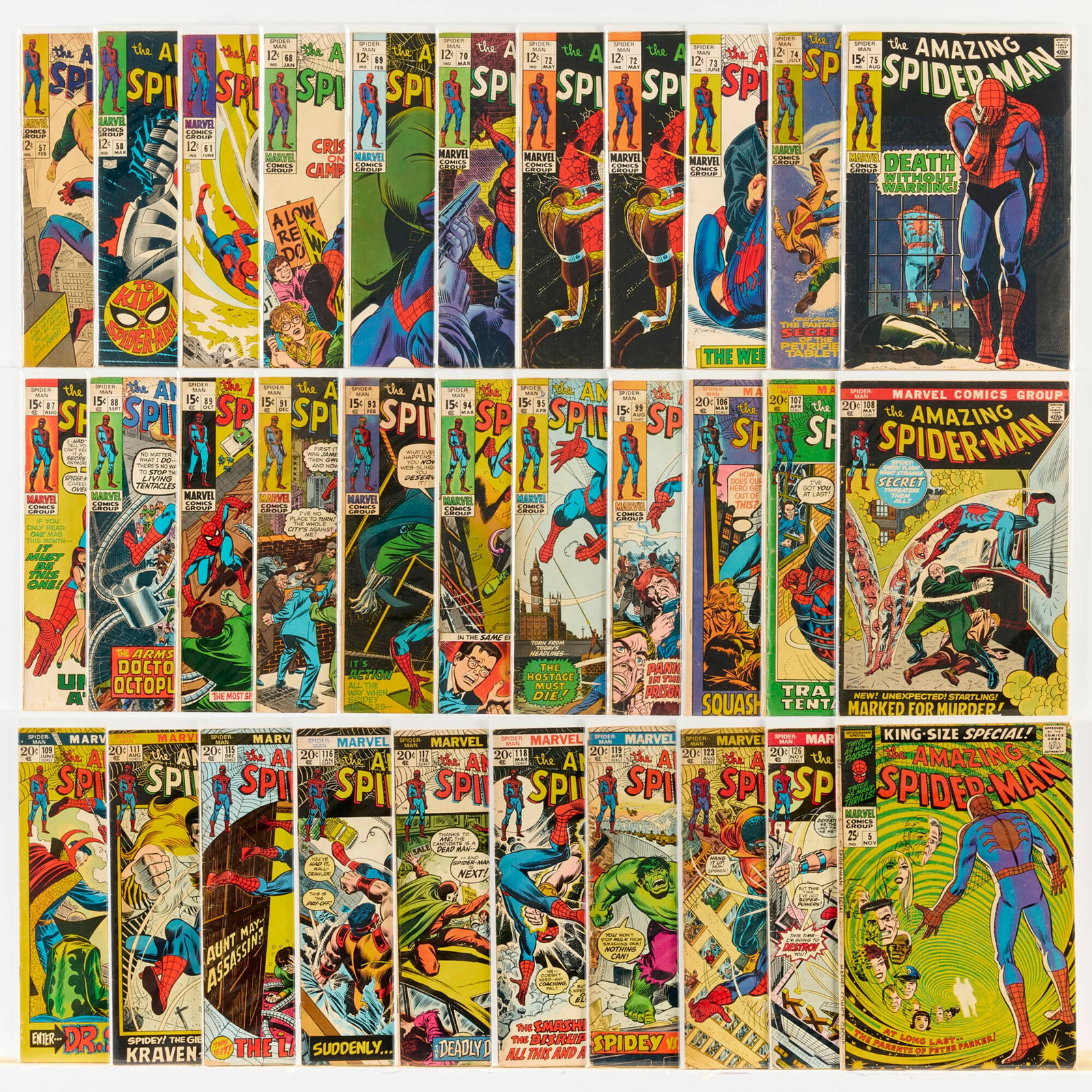 32 Marvel Comics Amazing Spider-Man #57-#126 Group (1 of 1)