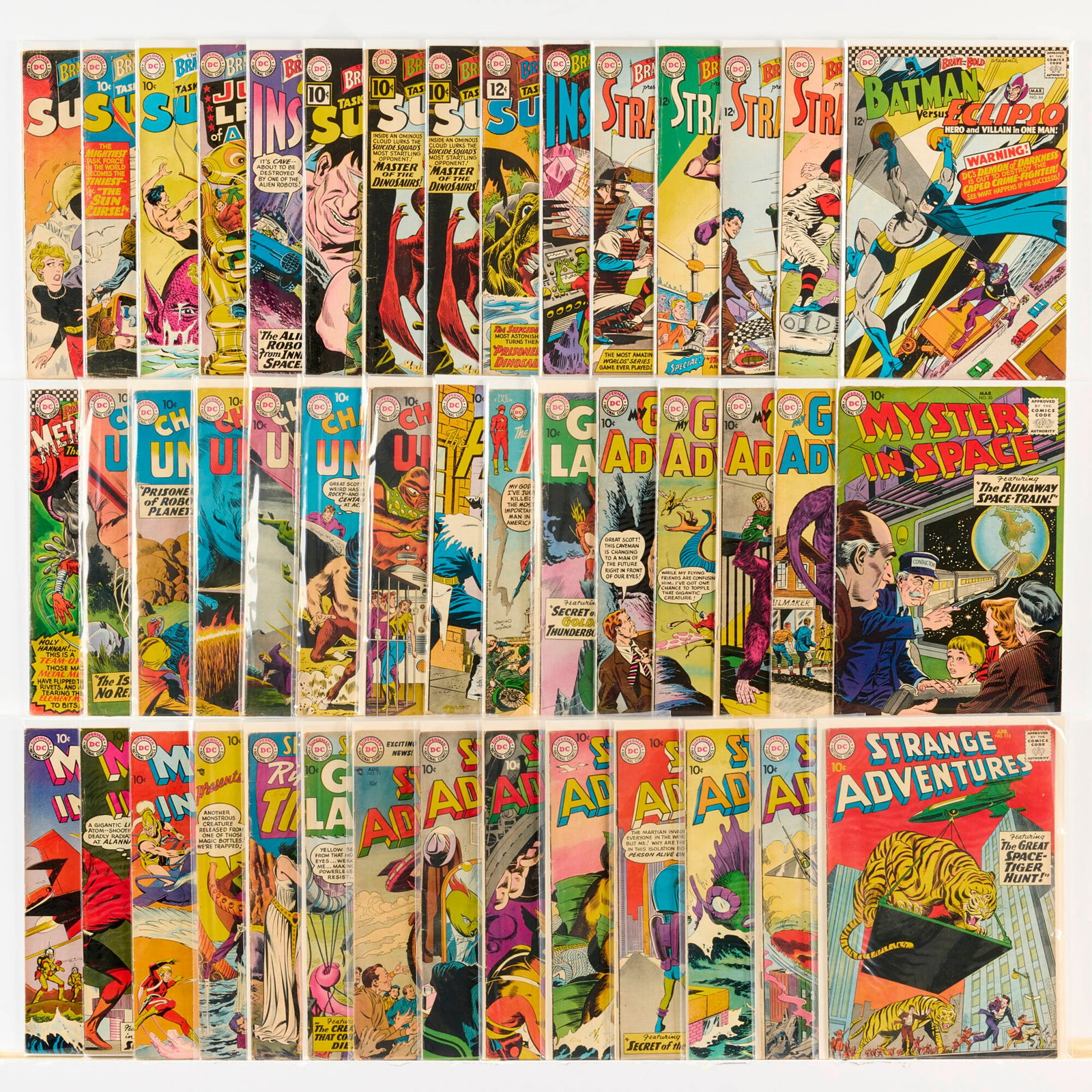 44 DC Comics Mixed Title Group: 44 DC Comics Mixed Title Group USA, 20th Century Group includes: DC Comics Brave and the Bold #25 (2.5-3.0), #26 (3.5-4.0), #27, #29, #33, #37 (Grades range 4.0-5.0), #38 (x2), #39-#41 (Grades range