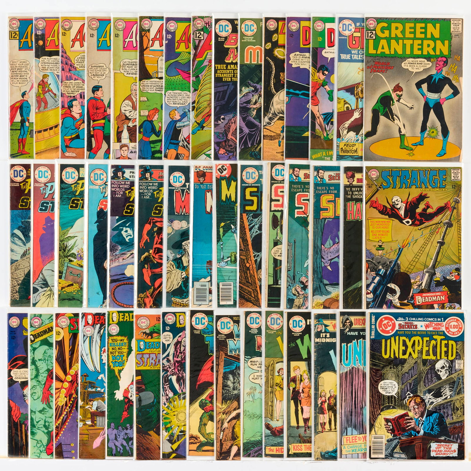 45 DC Comics Mixed Title Group: 45 DC Comics Mixed Title Group USA, 20th Century Group includes: DC Comics Adventure Comics #302, #318-#320, #327, #331, #332 (Grades range 3.0-3.5); Atom #1; Black Magic #7; Dark Mansion #15;