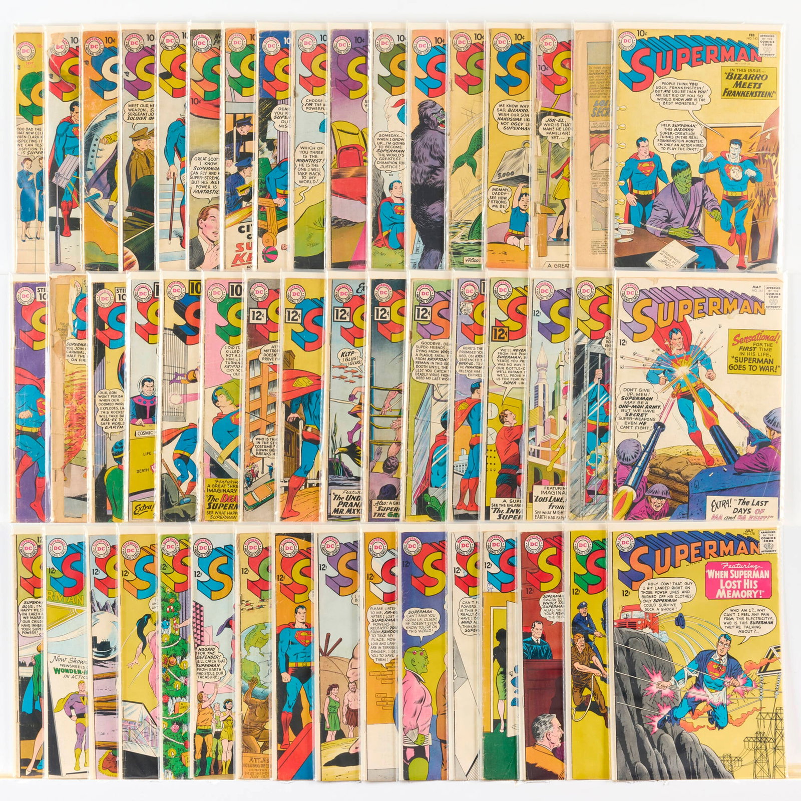 49 DC Comics Superman #108-#178 Group: 49 DC Comics Superman #108-#178 Group USA, 20th Century Group includes: DC Comics Superman #108, #118, #121, #122 (Grades range 1.0-2.0), #125, #130 (Grades range 2.0-3.0), #131, #135-#138 (Grades