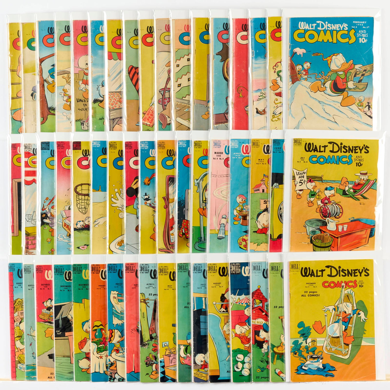 51 Dell Publishing Walt Disney's Comics and Stories Vol 7 #1-Vol 11 #3 Group (1 of 1)