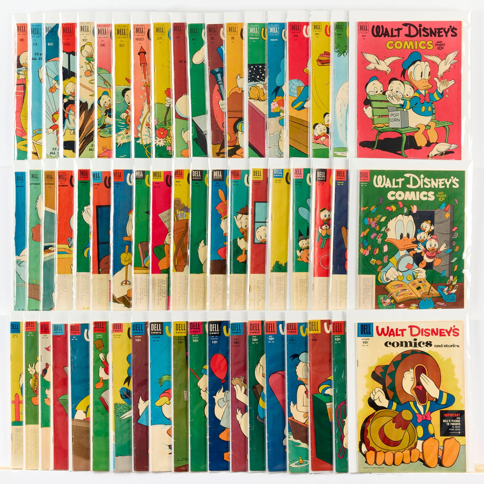 57 Dell Publishing Walt Disney's Comics and Stories #124-#180 Group (1 of 1)