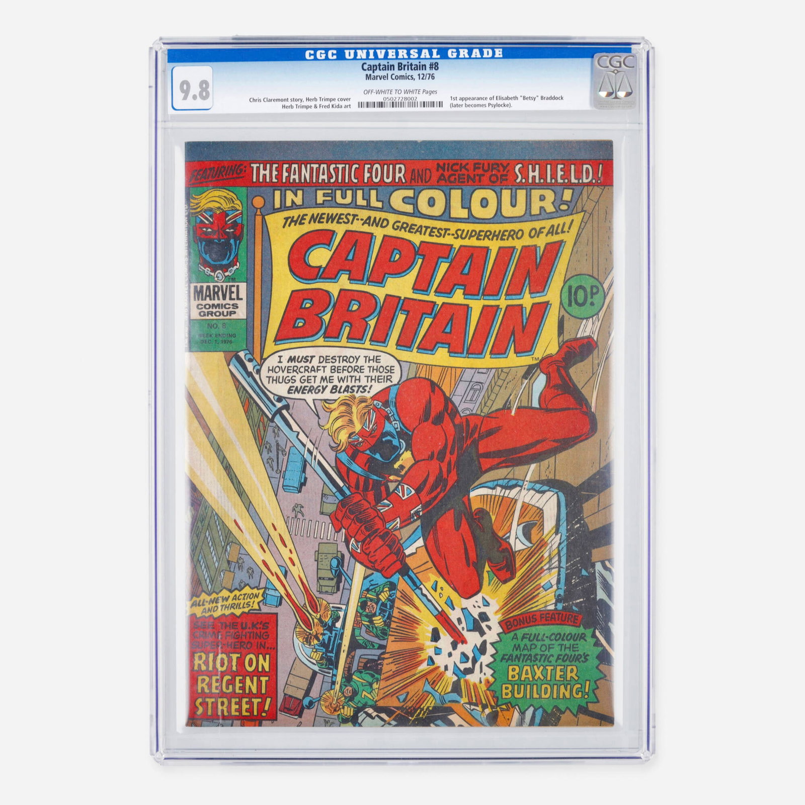 Marvel Comics Captain Britain #8 CGC 9.8 United Kingdom (1 of 2)
