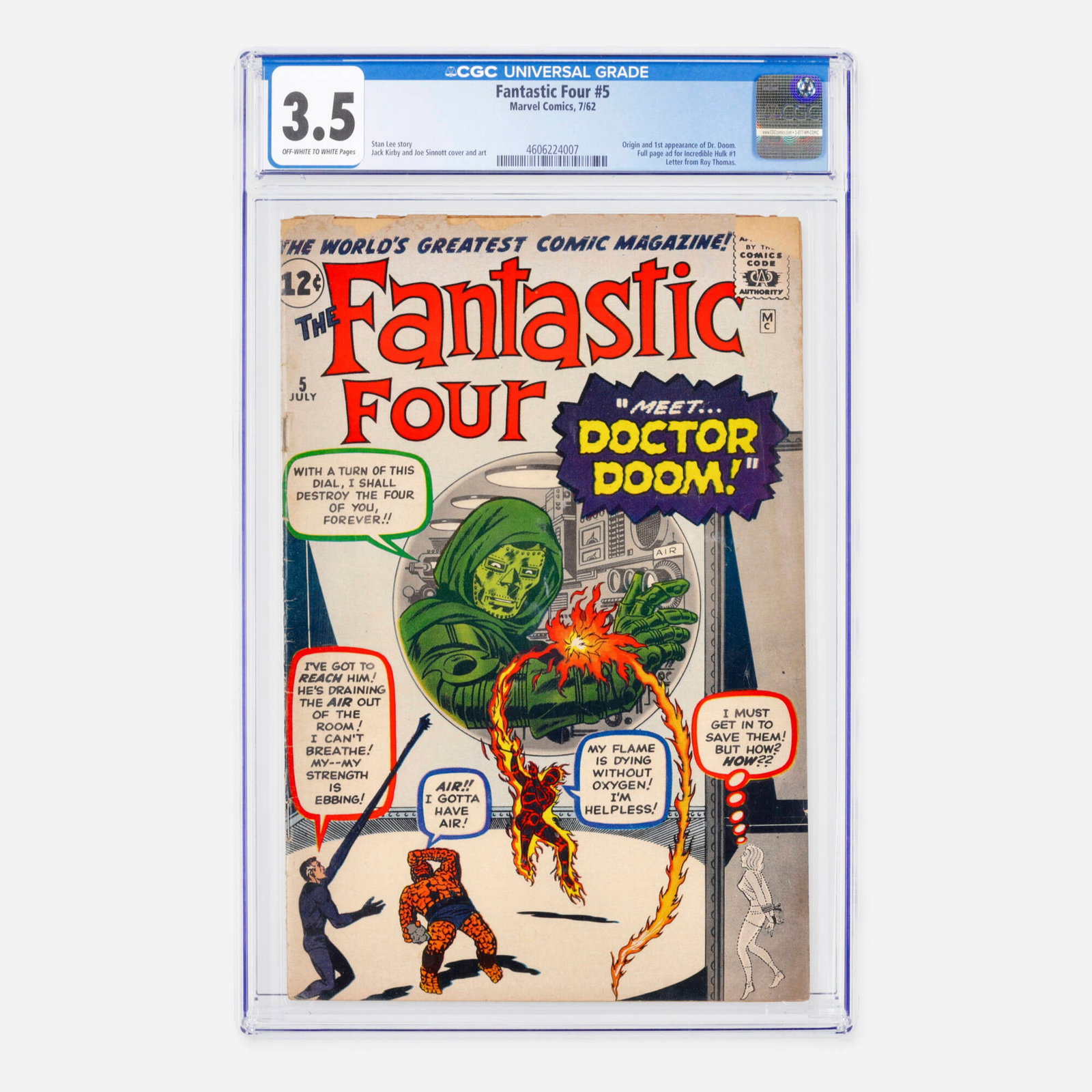 Marvel Comics Fantastic Four #5 CGC 3.5 (1 of 2)