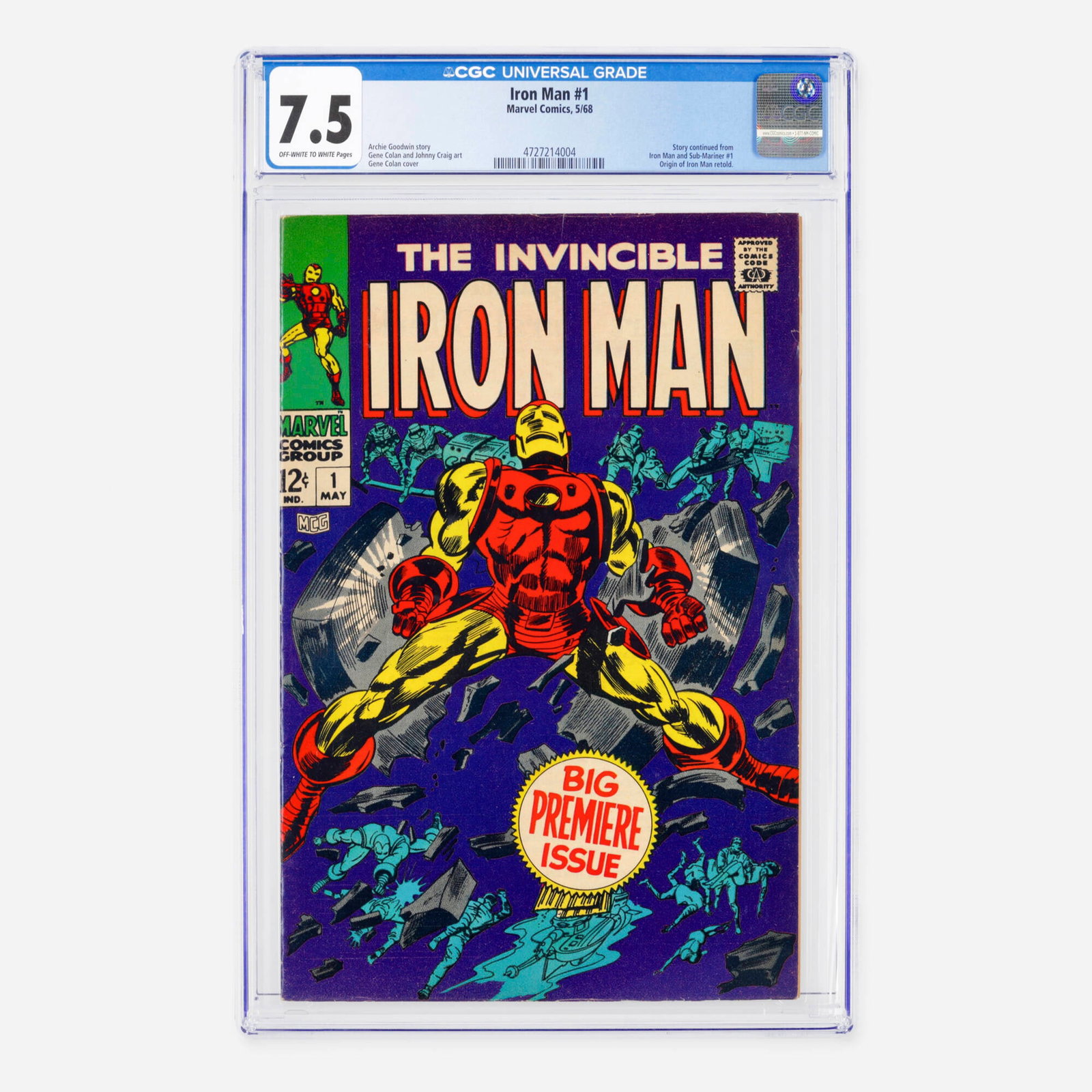 Marvel Comics Iron Man #1 CGC 7.5 (1 of 2)