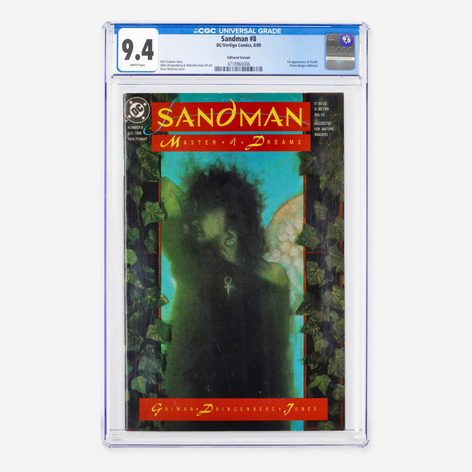 DC/Vertigo Comics Sandman #8 CGC 9.4 Editorial Variant (1 of 2)