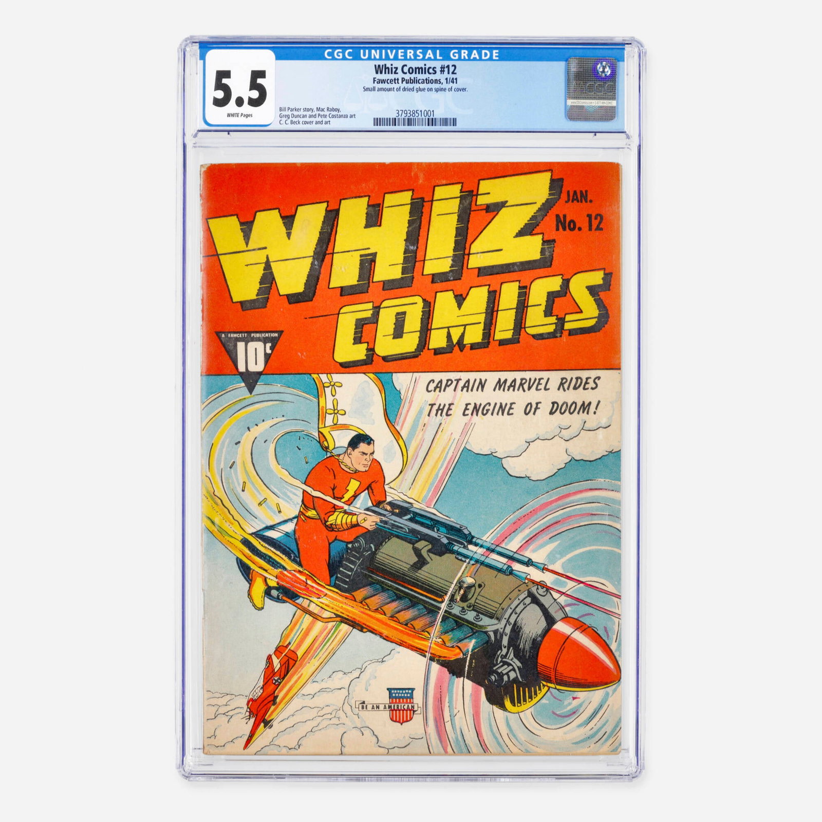 Fawcett Publications Whiz Comics #12 CGC 5.5 (1 of 2)