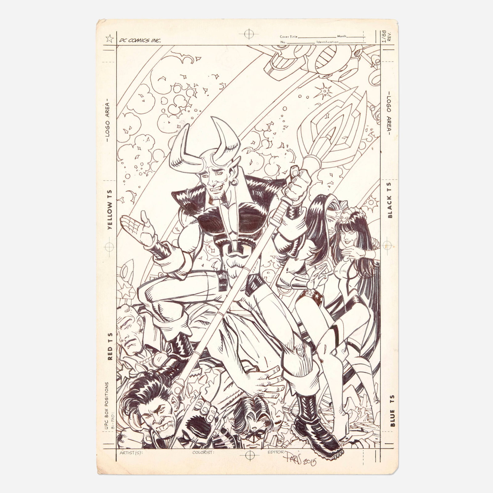 Paris Cullins, Blue Devil Unpublished Cover Original Art (DC Comics, 2015) (1 of 2)