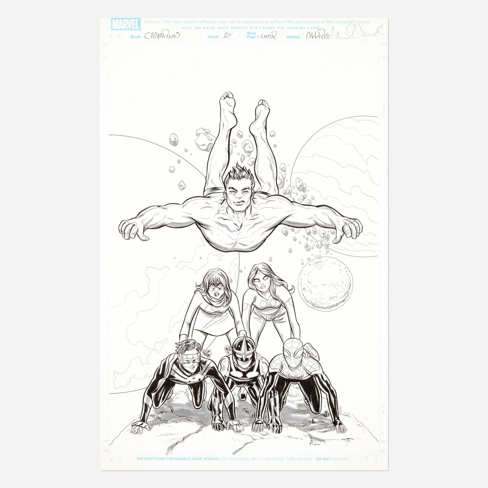 Mike Allred, Champions #1 Variant Cover Original Art (Marvel Comics, 2016) (1 of 2)