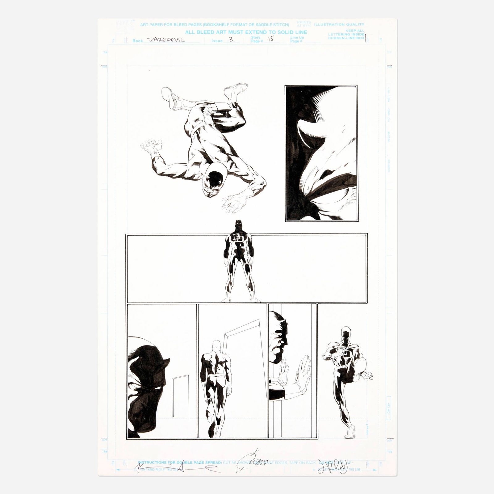 Joe Quesada and Jimmy Palmiotti, Daredevil #3 Story Page 15 Original Art (Marvel Knights, 1999) (1 of 2)