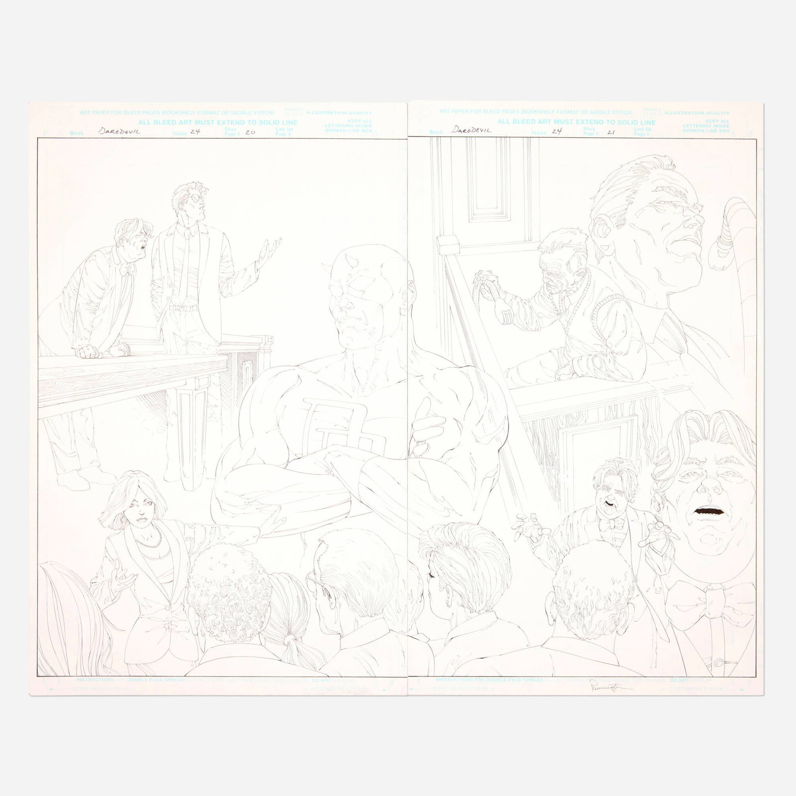 Dave Ross and Mark Pennington, Daredevil #24 Story Pages 20 and 21 Original Art (1 of 2)