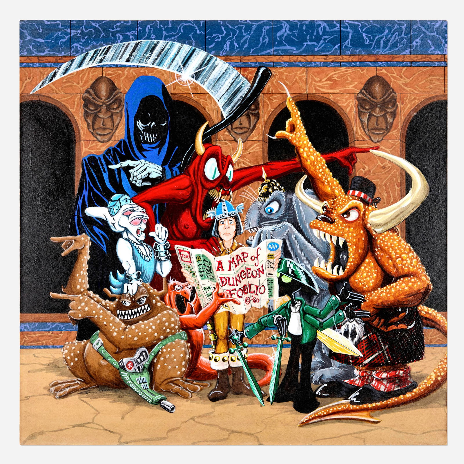 Phil Foglio, Dungeons and Dragons: Days of the Dragon 'Directions' April 1981 Calendar Original Art (1 of 2)