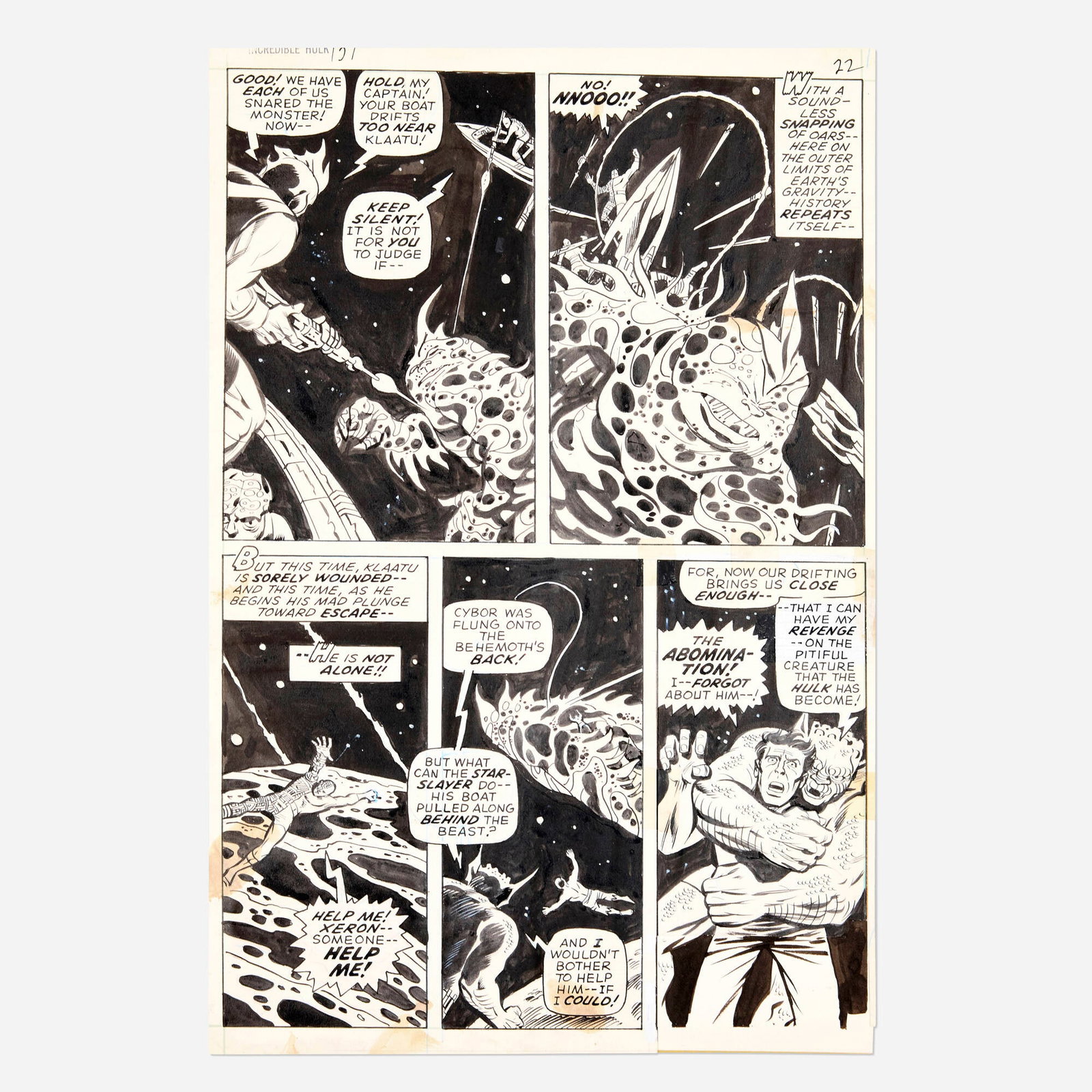 Herb Trimpe and Mike Esposito, Incredible Hulk #137 Story Page 22 Original Art (Marvel Comics, 1971) (1 of 2)