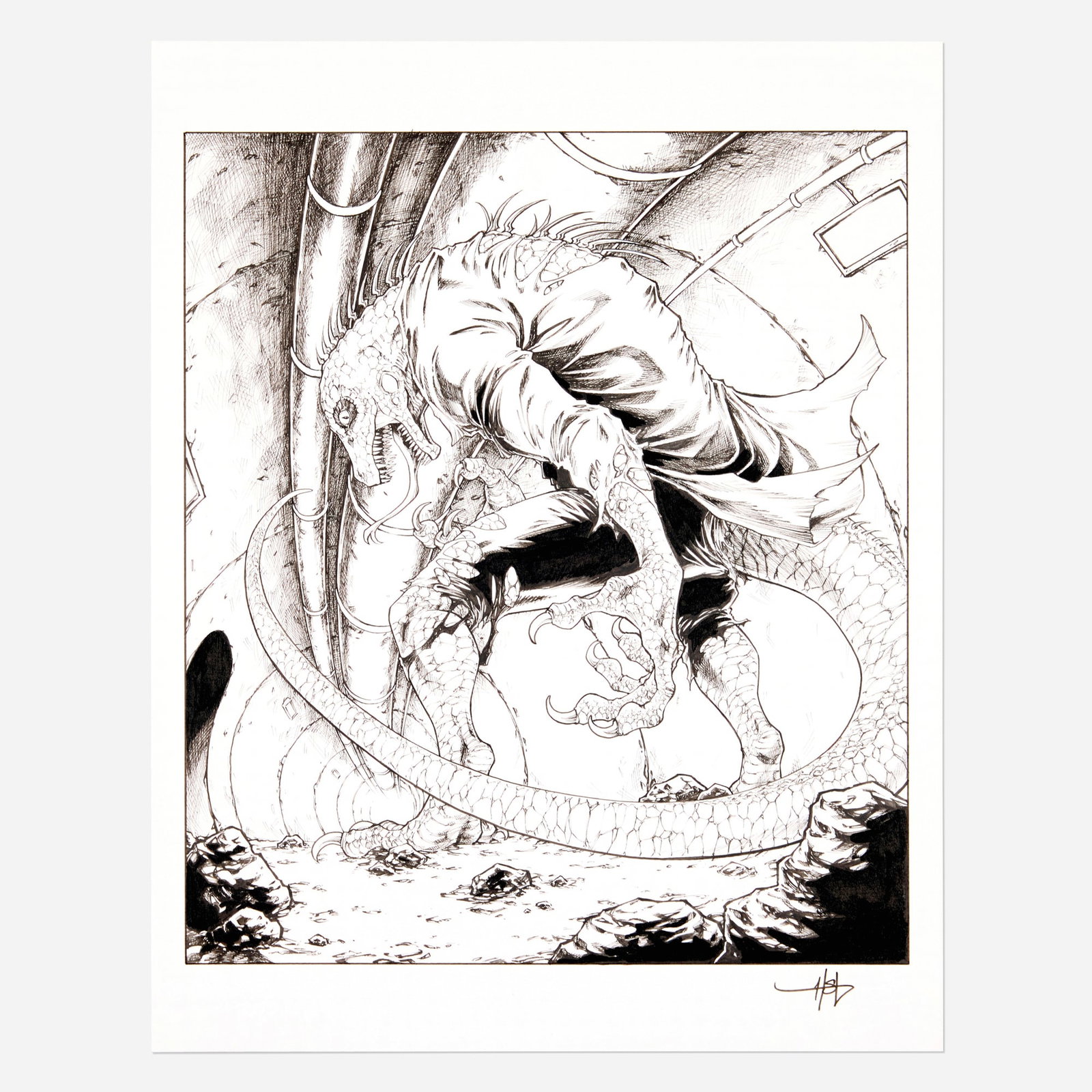 Creees Lee, Marvel Snap The Lizard Original Card Art (Marvel Comics, 2026): Creees Lee Marvel Snap The Lizard Original Card Art (Marvel Comics, 2026) pencil and ink on Bristol board 14 h x 11 w in (36 x 28 cm) Condition Notes: Art is in overall very good co
