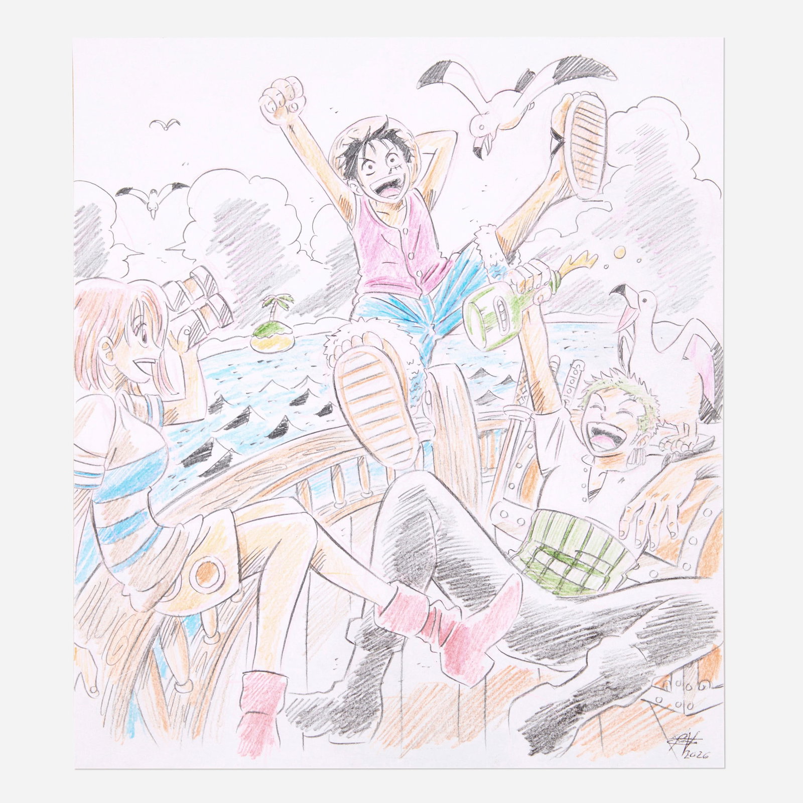 Romeo Anonuevo, One Piece Shikishi Board Original Art (2026) (1 of 2)