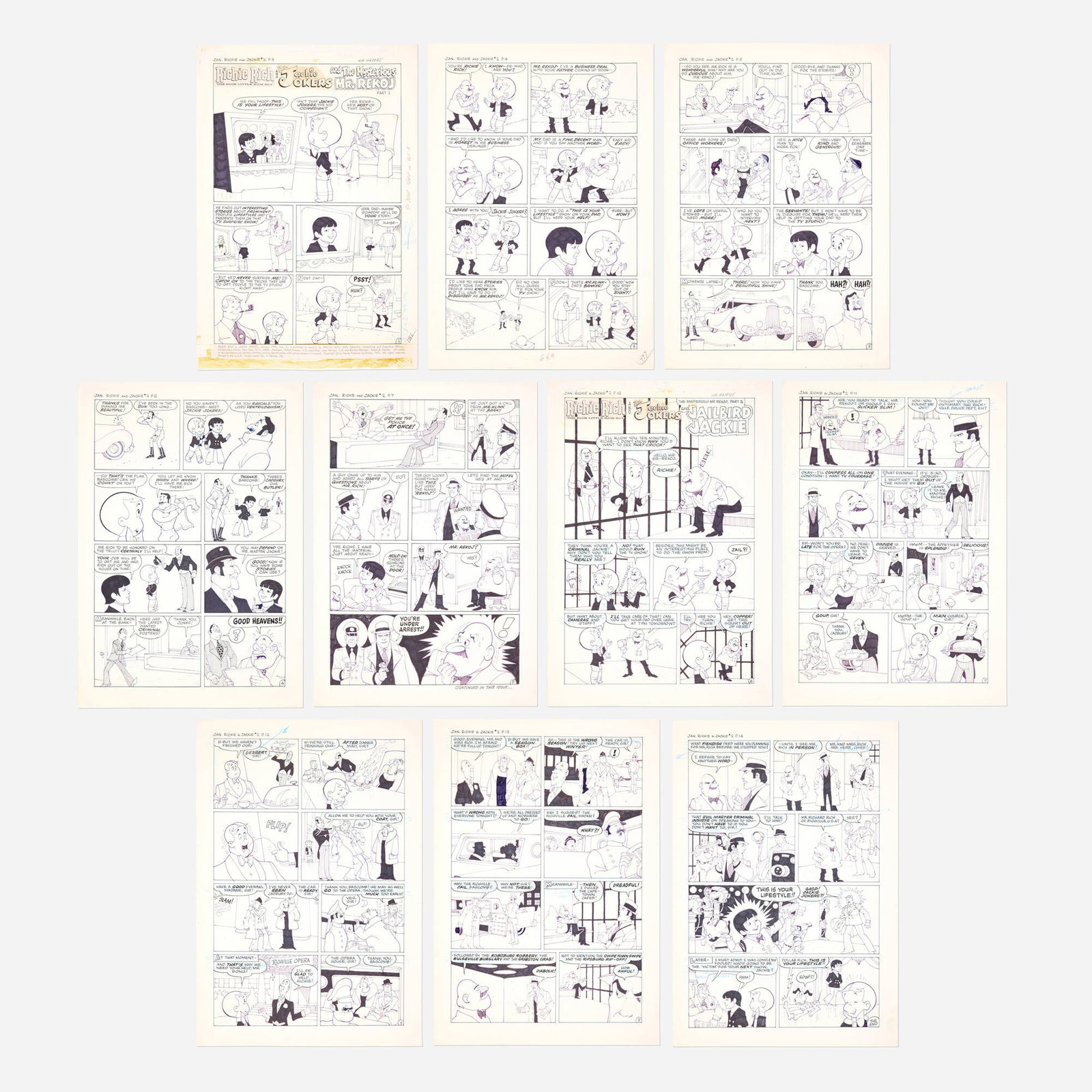 Ernie Colon, Richie Rich and Jackie Jokers #2 Complete Two-Part 10 Page Story Original Art (1 of 2)