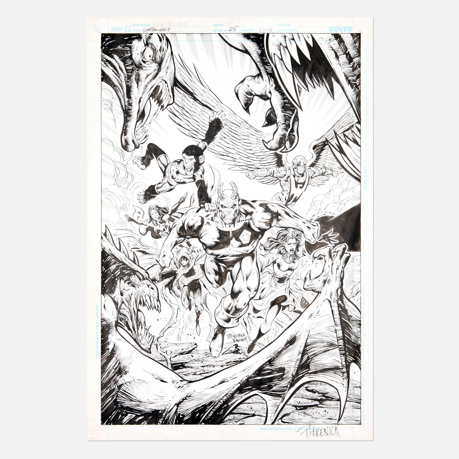 Tom Derenick and Wayne Faucher, Shadowpact #25 Cover Original Art (DC Comics, 2008) (1 of 2)
