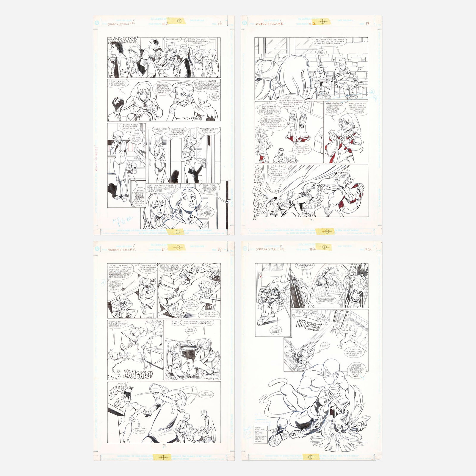 Lee Moder and Dan Davis, Stars and S.T.R.I.P.E. #2 Story Pages 16, 17, 19, and 22 Original Art (1 of 2)