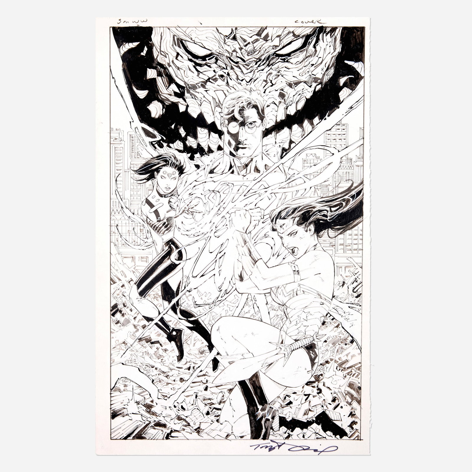 Tony Daniel, Superman / Wonder Woman #10 Cover Original Art (DC Comics, 2014) (1 of 2)