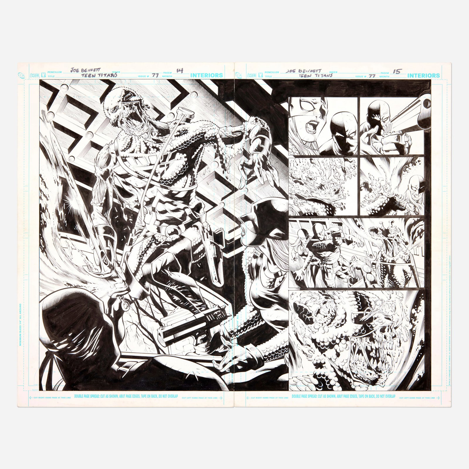 Joe Bennett and Jack Jadson, Teen Titans #77 Story Page 14 and 15 Original Art (DC Comics, 2010) (1 of 2)