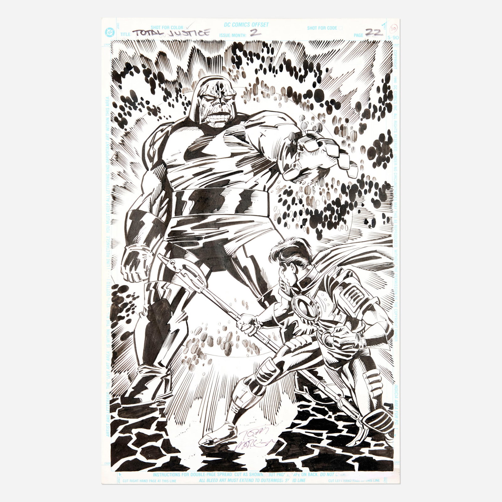 Tom Morgan and Dick Giordano, Total Justice #2 Story Page 22 Original Art (DC Comics, 1996) (1 of 2)
