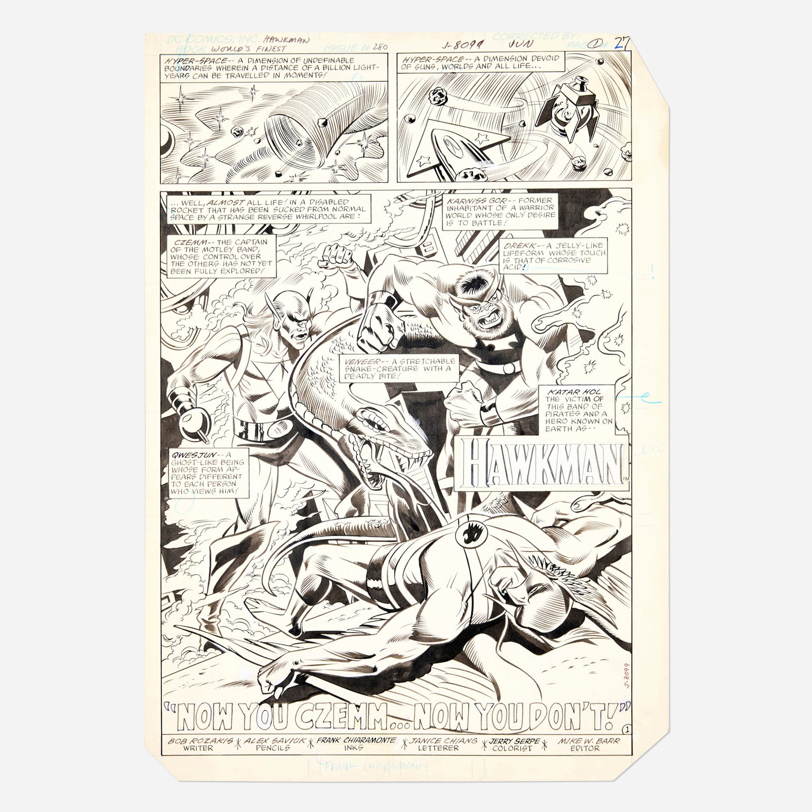 Alex Saviuk and Frank Chiaramonte, World's Finest #280 Story Page 1 Original Art (DC Comics, 1982) (1 of 2)