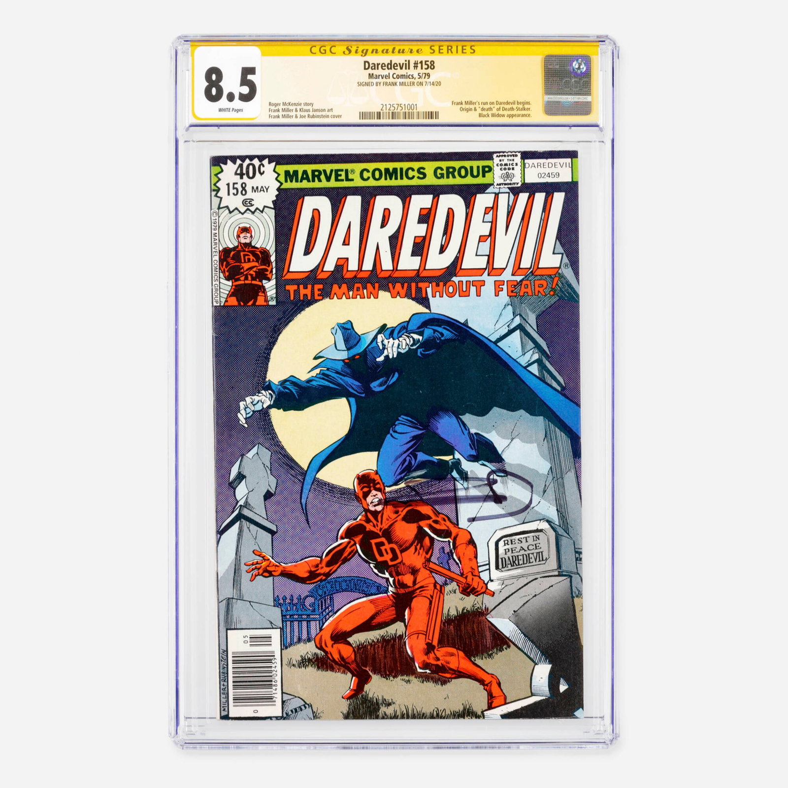 Marvel Comics Daredevil #158 CGC 8.5 Signature Series Frank Miller (1 of 2)