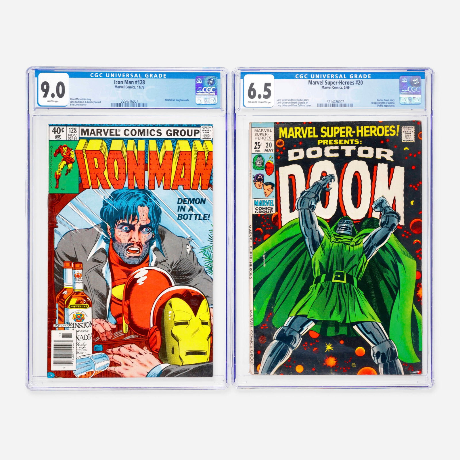 2 Marvel Comics Iron Man #128 and Marvel Super-Heroes #20 CGC Group (1 of 2)