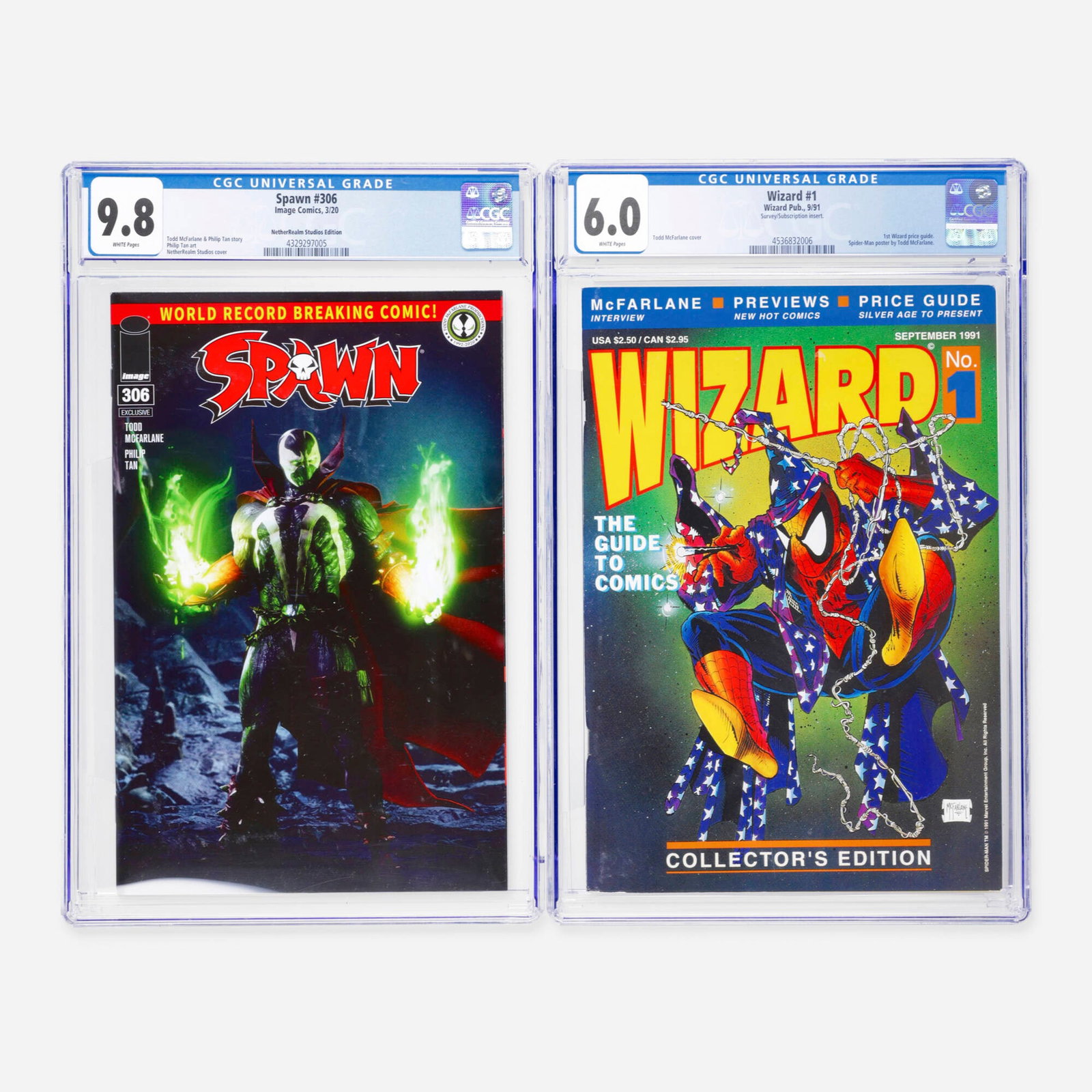 Two Image Comics and Wizard Pub. Spawn #306 and Wizard #1 CGC Group (1 of 2)