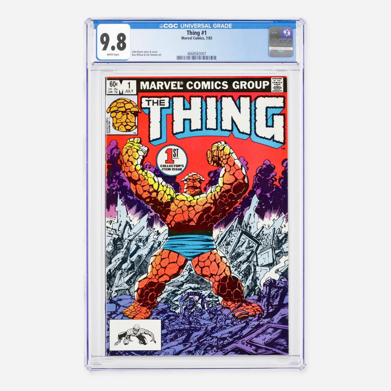 Marvel Comics Thing #1 CGC 9.8: Marvel Comics Thing #1 CGC 9.8 USA, 1983 This premiere Bronze Age issue launches the Ever-Lovin' Blue-Eyed Thing into his own solo series. Legendary creator John Byrne handles both the script wri