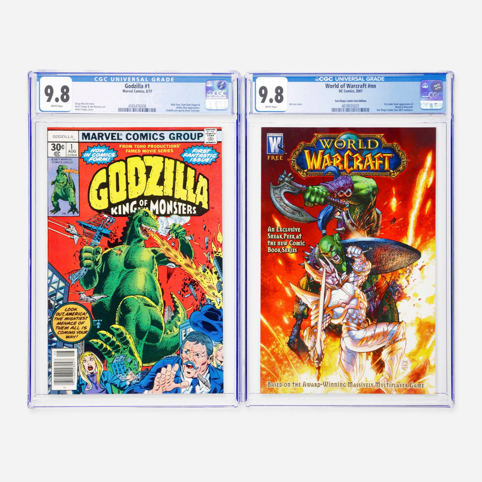 2 DC and Marvel Comics World of Warcraft #nn and Godzilla #1 CGC 9.8 Group (1 of 2)