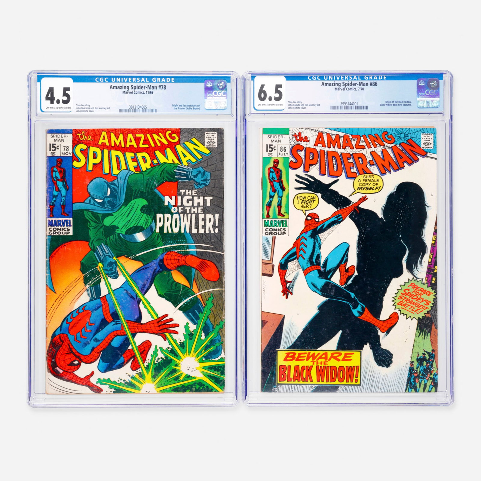 2 Marvel Comics Amazing Spider-Man #78 and #86 CGC Group (1 of 2)