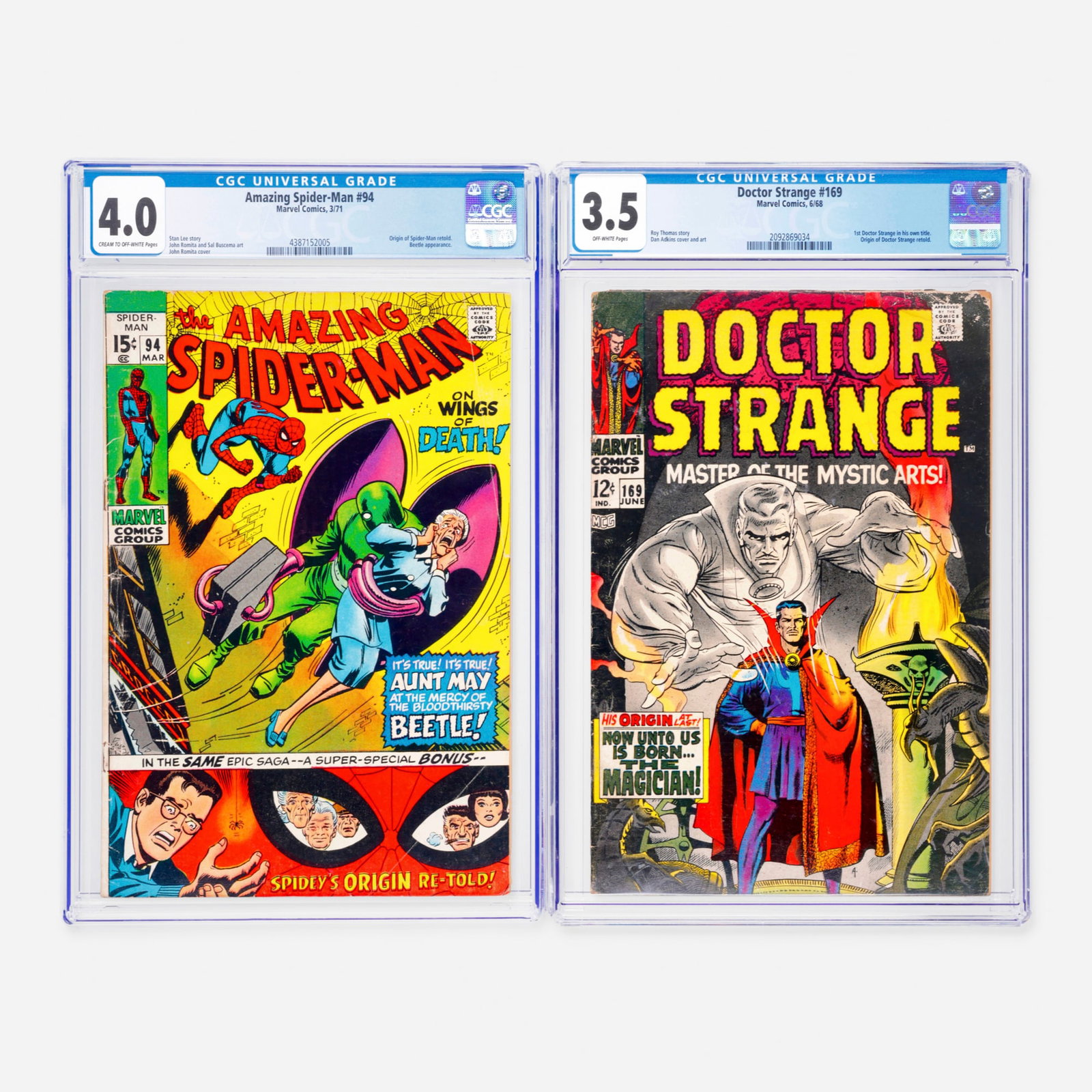 2 Marvel Comics Amazing Spider-Man #94 and Doctor Strange #169 CGC Group (1 of 2)