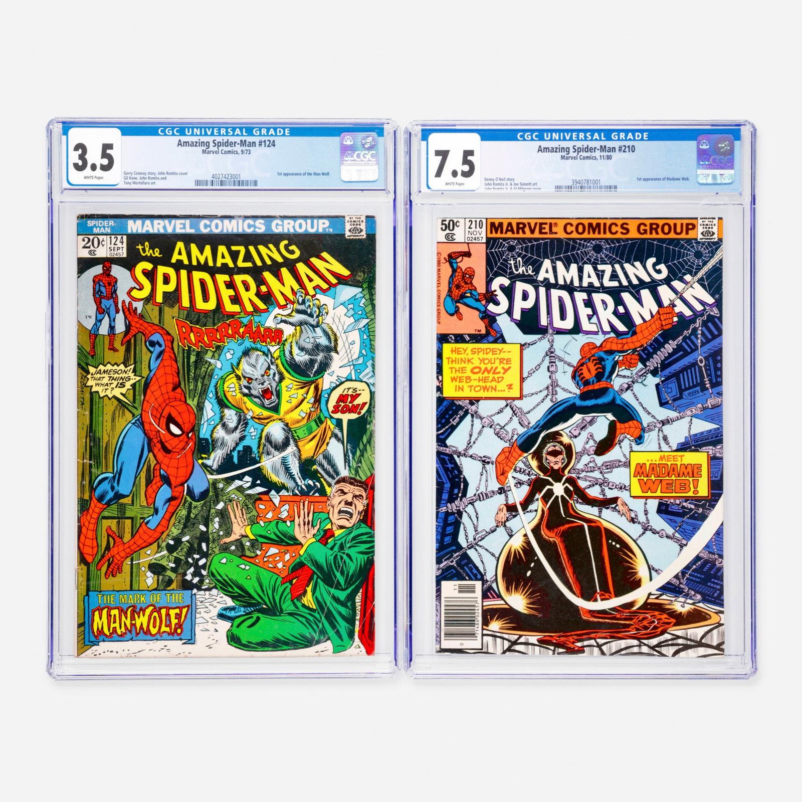 2 Marvel Comics Amazing Spider-Man #124 and #210 CGC Group (1 of 2)