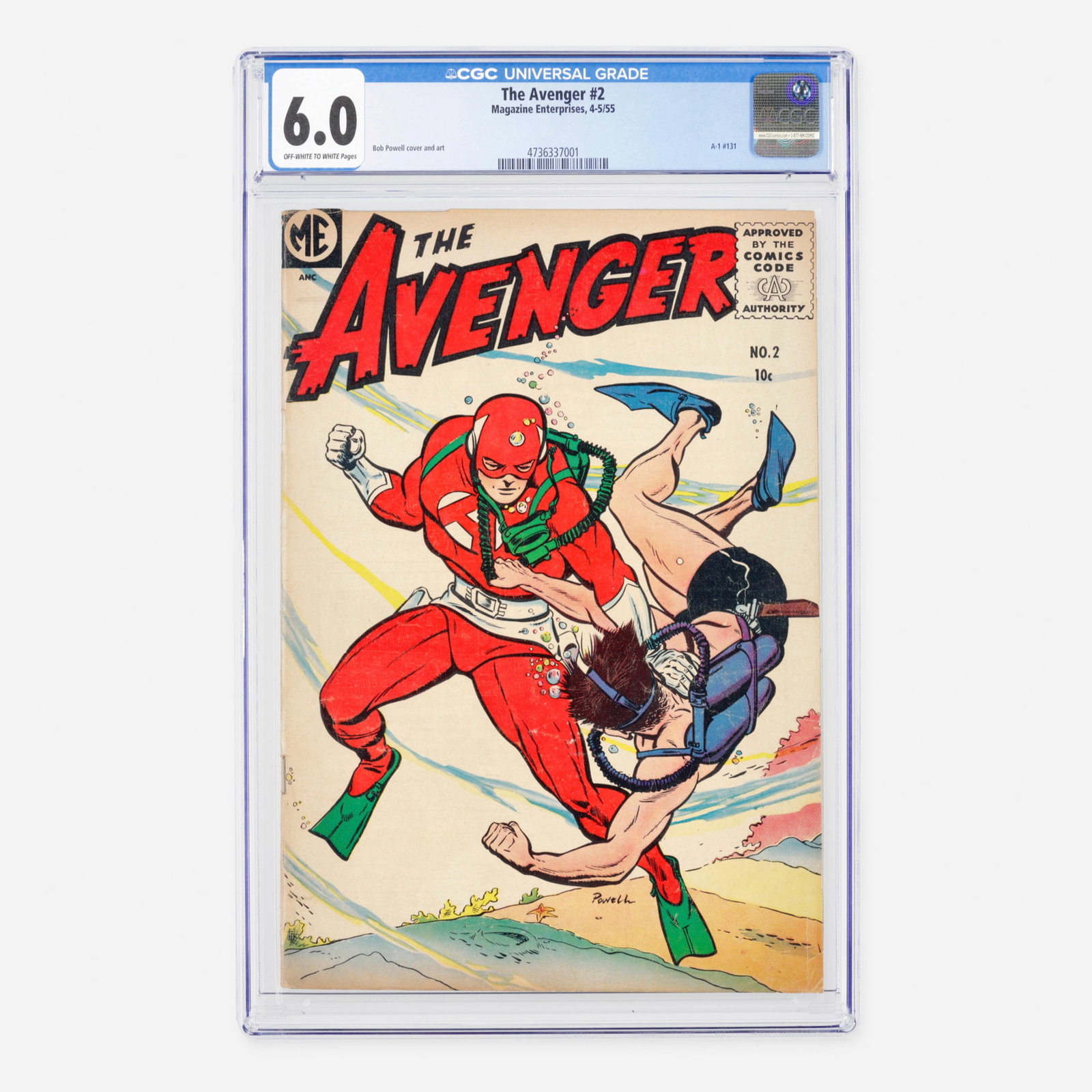 Magazine Enterprises The Avenger #2 CGC 6.0: Magazine Enterprises The Avenger #2 CGC 6.0 USA, 1955 This remarkably scarce Golden Age release represents a classic piece of mid-century pulp adventure history and carries the prominent A-1 #131 desi