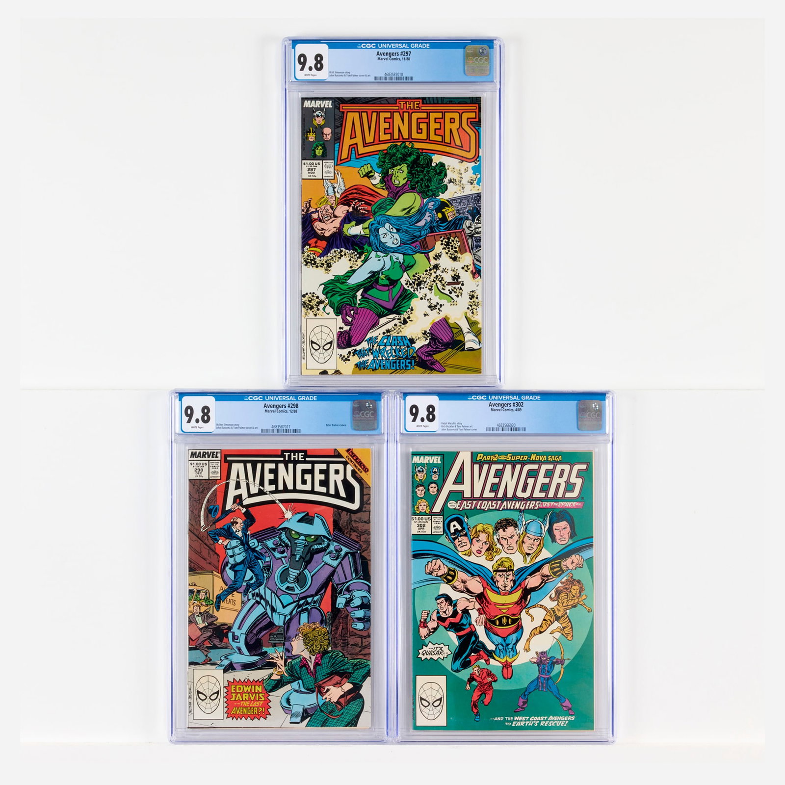 3 Marvel Comics Avengers #297-#209 CGC 9.8 Group (1 of 2)