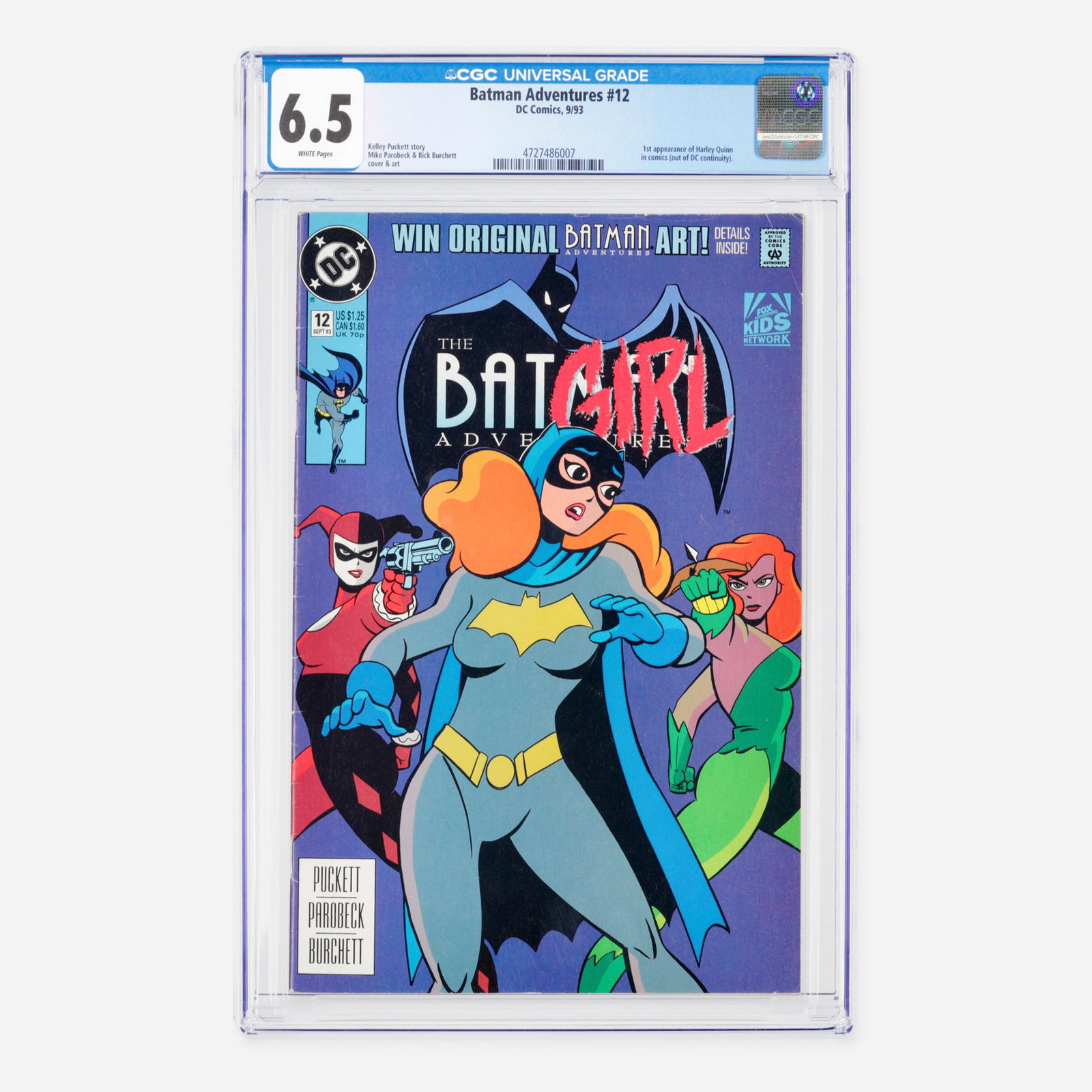 DC Comics Batman Adventures #12 CGC 6.5: DC Comics Batman Adventures #12 CGC 6.5 USA, 1993 This historic Modern Age mega-key features the monumental first appearance of Harley Quinn in comic books. Following her massive popularity on Batman:
