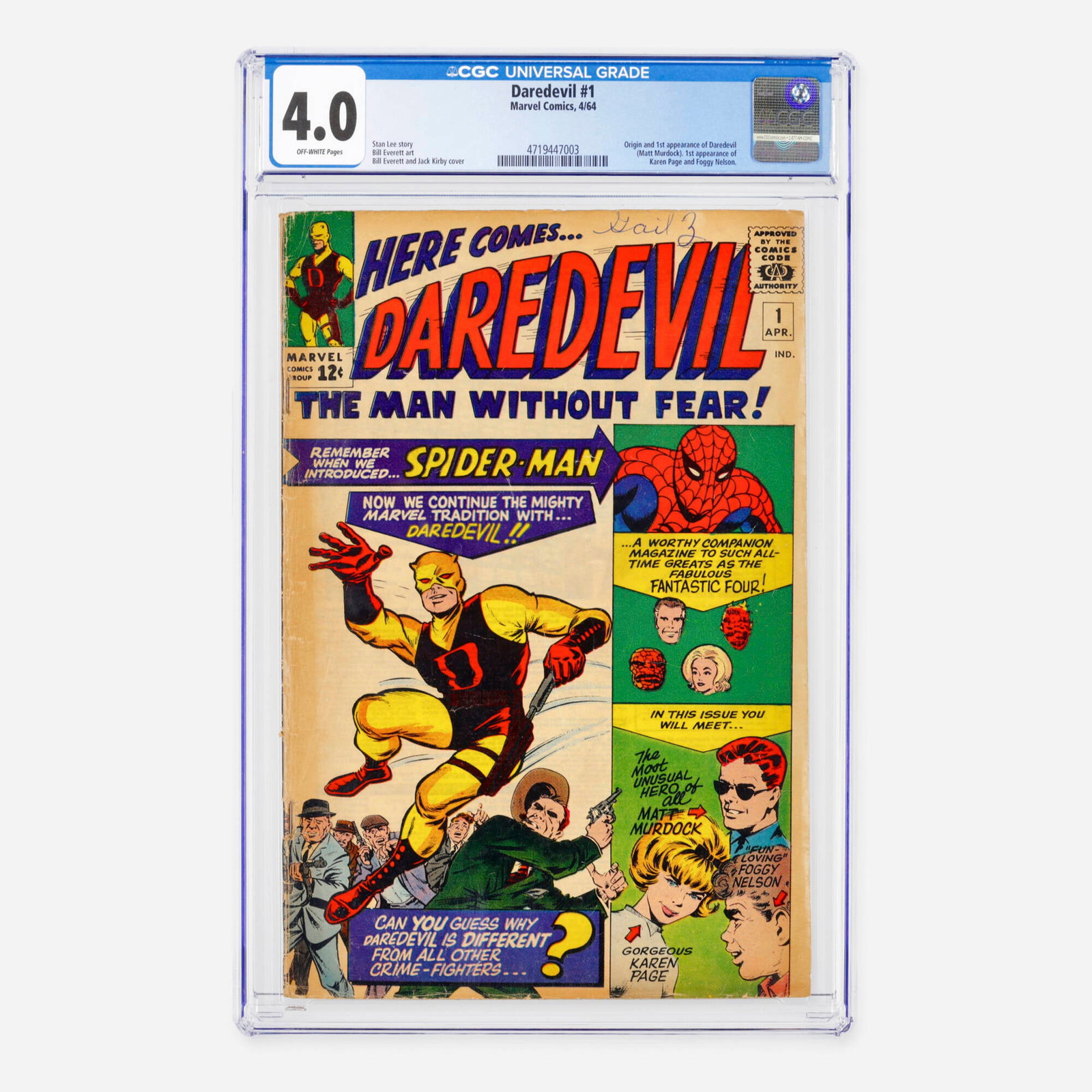 Marvel Comics Daredevil #1 CGC 4.0 (1 of 2)